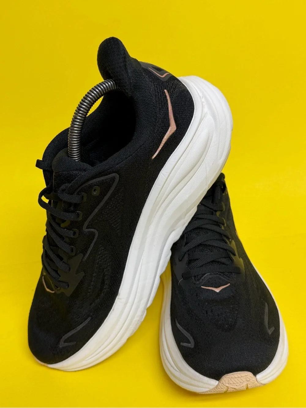 Hoka Clifton 10 Womens Running Shoes Black Rose Gold 1162031 BRGL SIZE 9.5 B